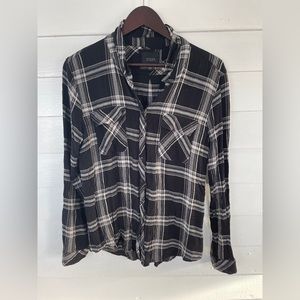 Black and White Plaid Guess Button Down Shirt